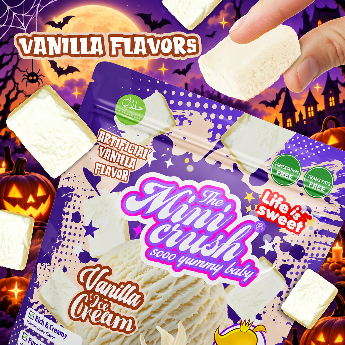 MiniCrush Freeze-Dried Vanilla Ice Cream Candy – 2 × 0.88 oz Bags