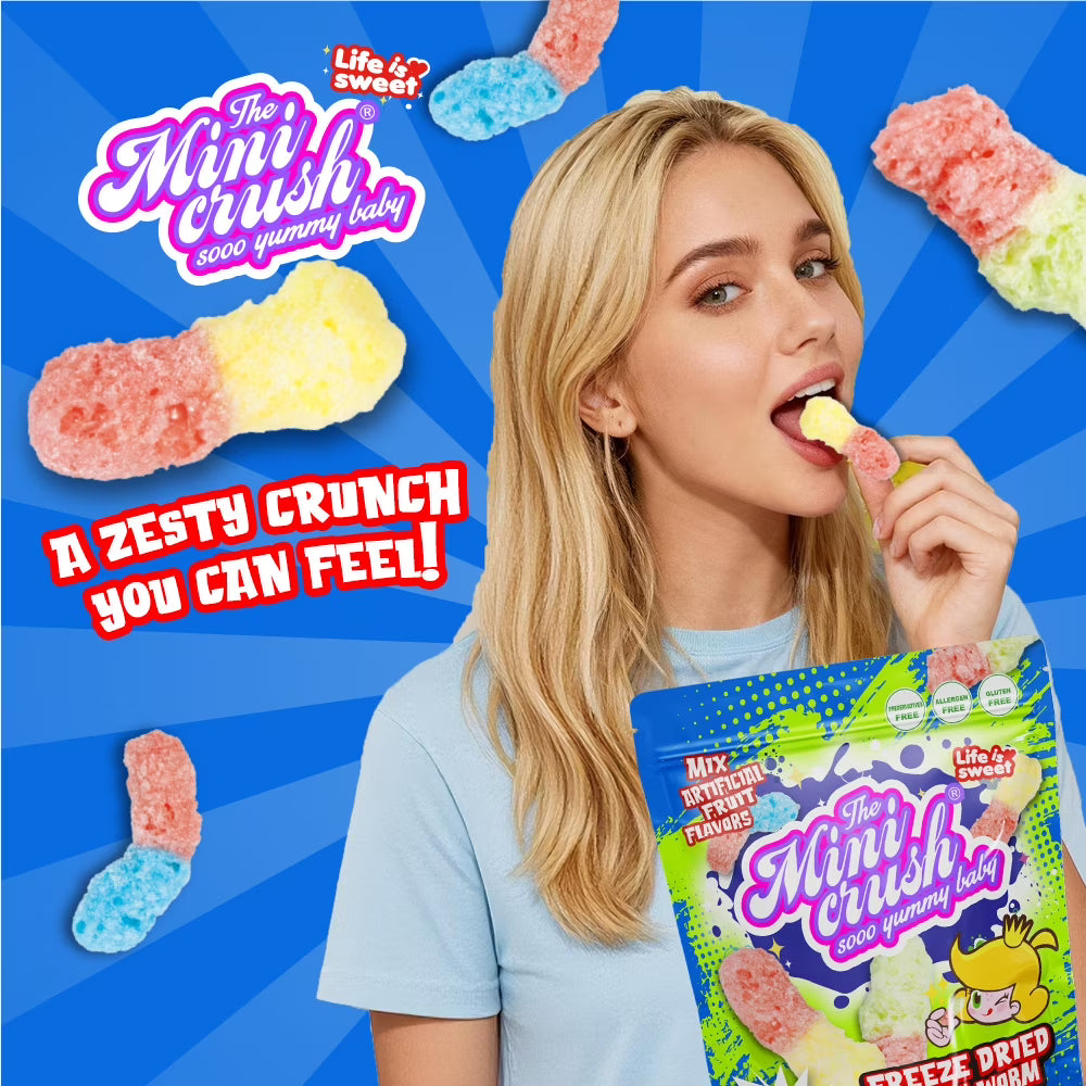 Pack of 2 - Gummy Worms - Unique Freeze Dried Candies - 3.52 oz