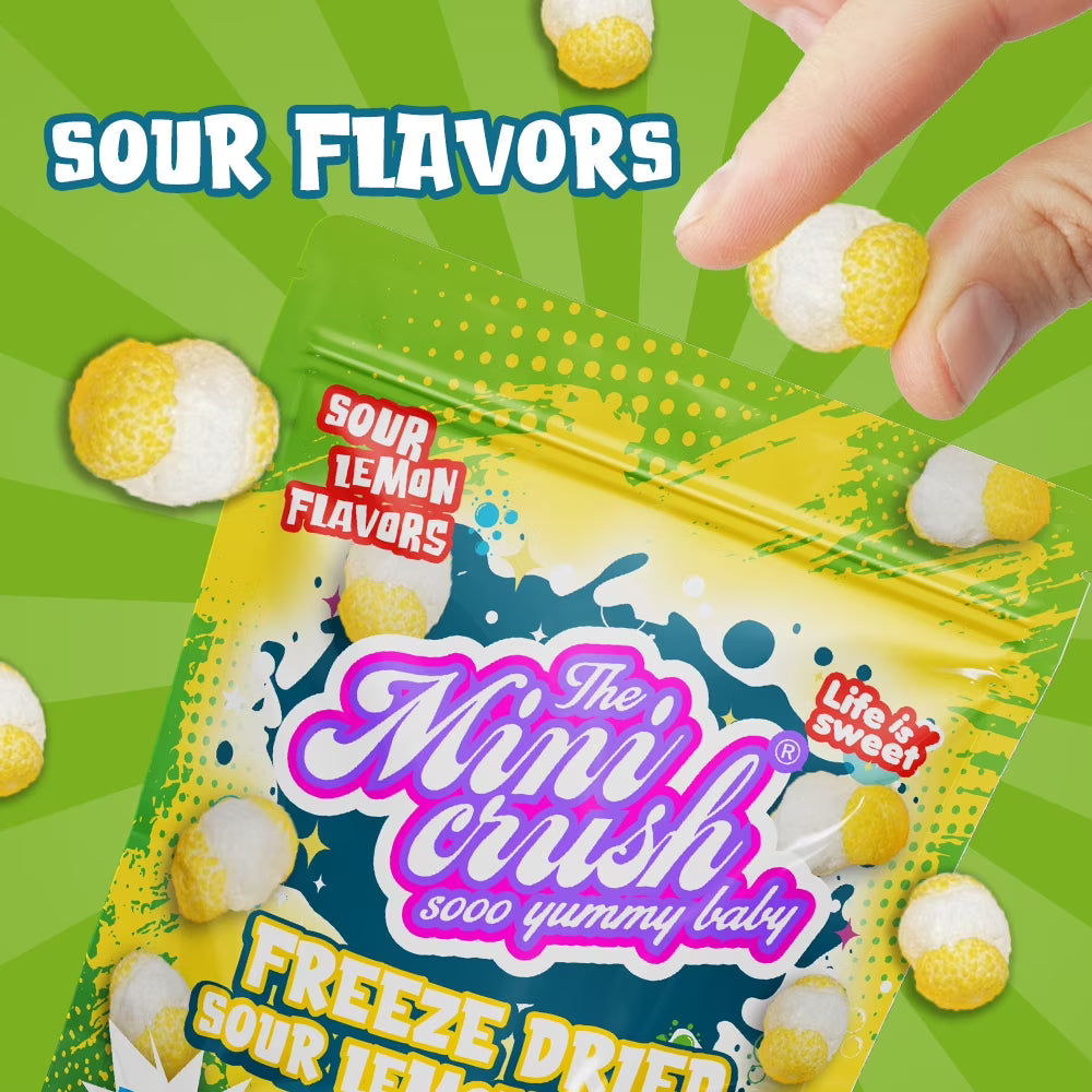 Freeze Dried Sour Lemon Crunchy Candy - 5.36 oz Unique Candies Delight Crunchy Treat Snack Gift Sour Heads Citrus