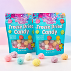 MiniCrush freeze-dried fruity candy puffs in two 1.76 oz resealable bags