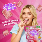 Minicrush Freeze Dried Strawberry Ice Cream Bites, No-Melt Crunchy Creamy Ice Cream Snack, Shelf-Stable Treat for Travel, Camping, and Lunchboxes