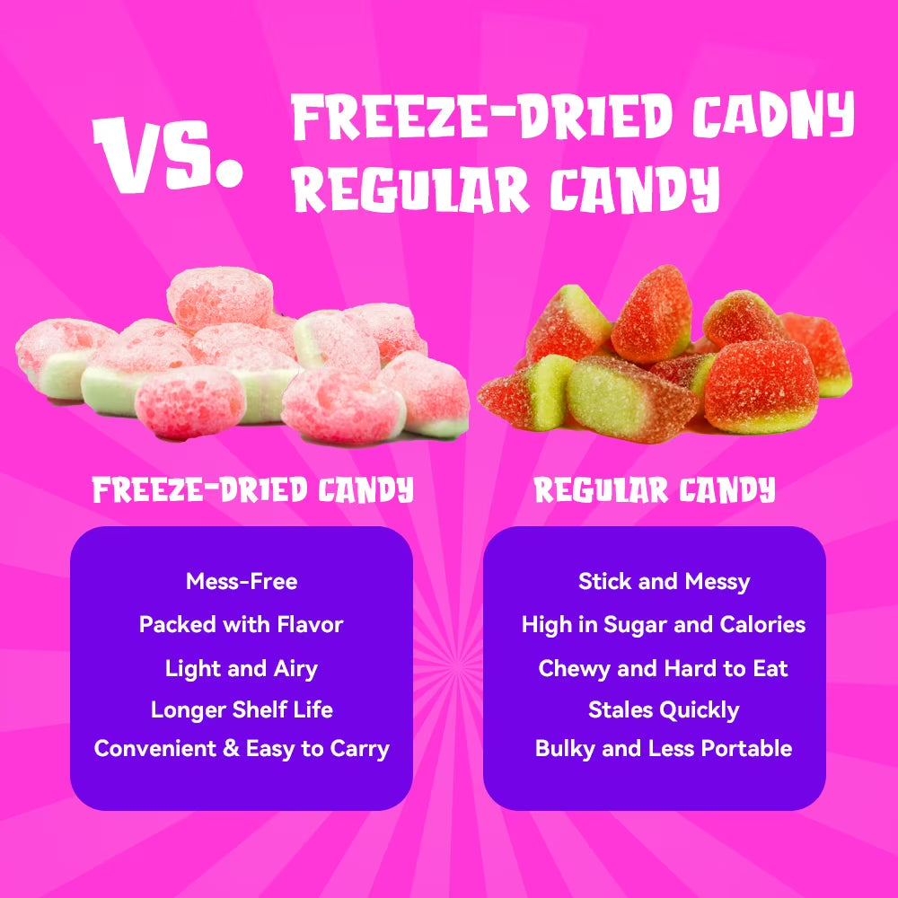 Freeze-Dried Watermelon Candy Snacks- Crispy& Fruity Candy,2-Pack Resealable Bags | Perfect Holiday Gifts &Party Favors -MINICRUSH
