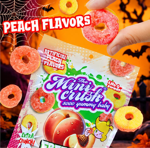 MiniCrush Freeze-Dried Peach Ring Candy – 2 × 1.76 oz Bags