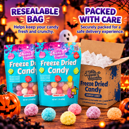 MiniCrush Freeze-Dried Fruity Candy Puffs – 2 × 1.76 oz Bags