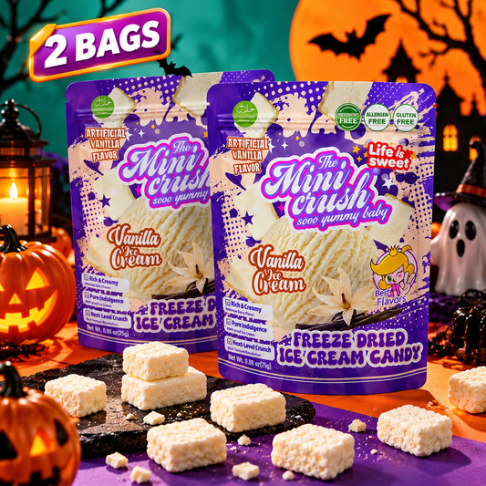 MiniCrush Freeze-Dried Vanilla Ice Cream Candy – 2 × 0.88 oz Bags