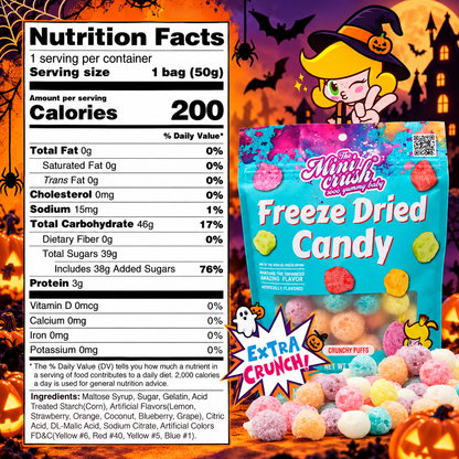 MiniCrush Freeze-Dried Fruity Candy Puffs – 2 × 1.76 oz Bags