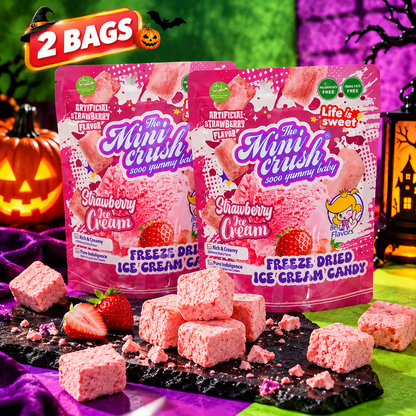 MiniCrush Freeze-Dried Strawberry Ice Cream Candy – 2 × 0.88 oz Bags