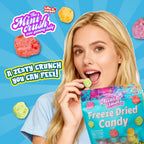 Minicrush Freeze Dried Mini Puffs Candy, Sweet Crunchy Melt-in-Your-Mouth Snack, Resealable Bag