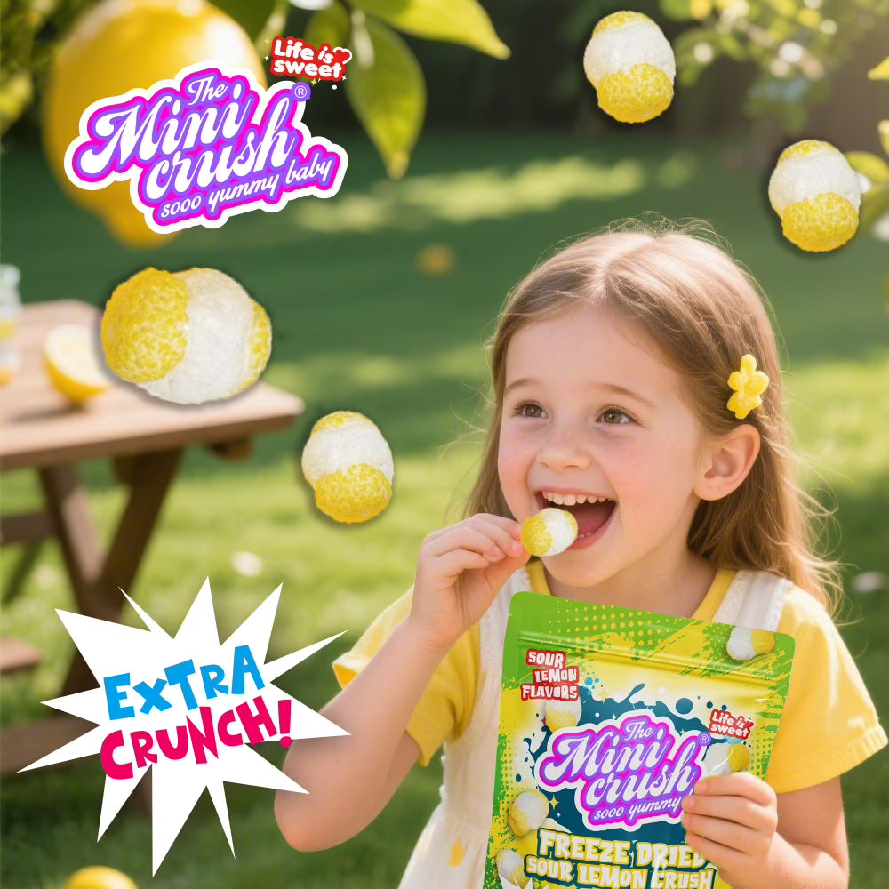 Freeze Dried Sour Lemon Crunchy Candy - 5.36 oz Unique Candies Delight Crunchy Treat Snack Gift Sour Heads Citrus