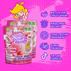 Minicrush Freeze Dried Strawberry Ice Cream Bites, No-Melt Crunchy Creamy Ice Cream Snack, Shelf-Stable Treat for Travel, Camping, and Lunchboxes