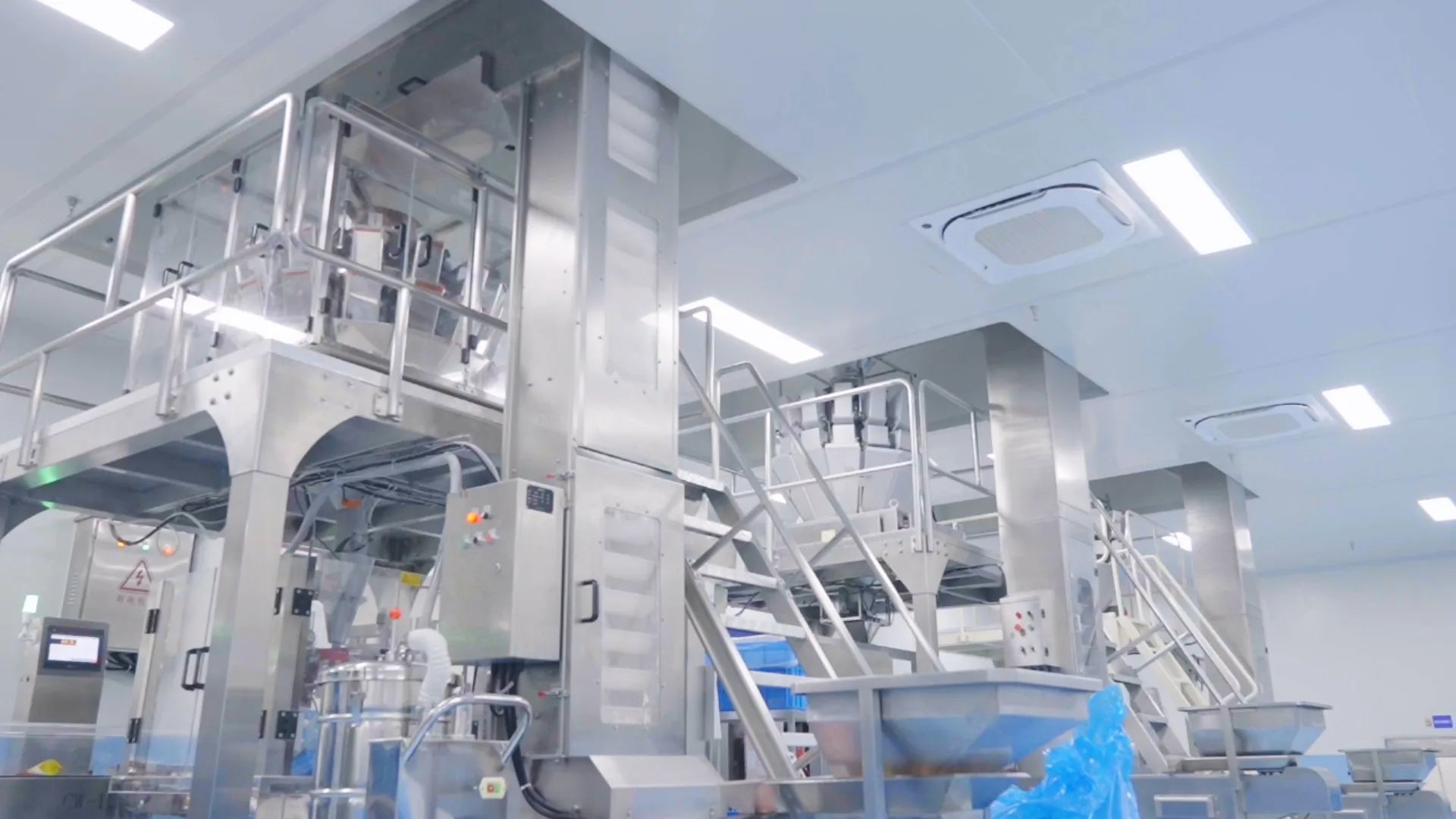 Stainless steel weighing and filling platform with control panel